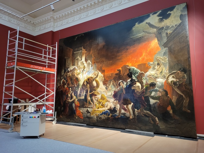 В Русском музее началась комплексная реставрация «Последнего дня Помпеи» |  Артгид