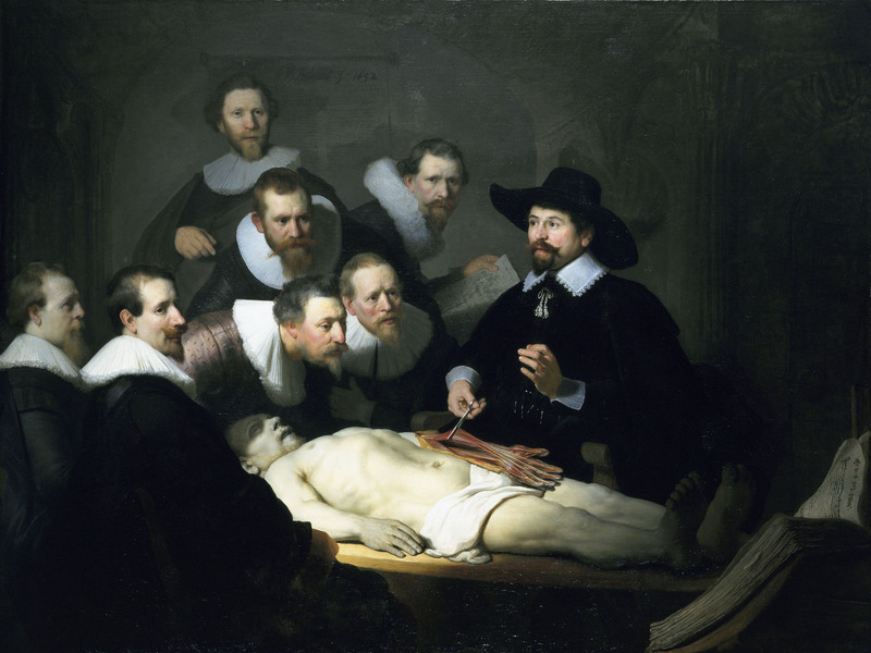 Рембрандт. Урок анатомии доктора Тульпа. 1632. <br> Холст, масло. Музей Маурицхейс, Гаага